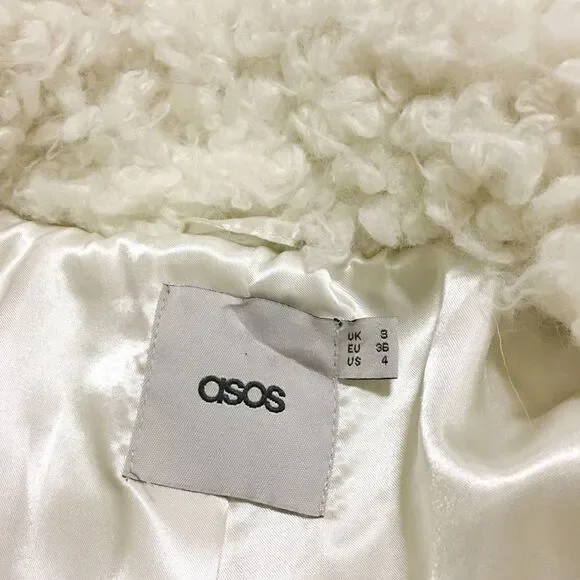 ASOS Faux Fur Coat with Snap Closure, Size 4 - Picture 7 of 8
